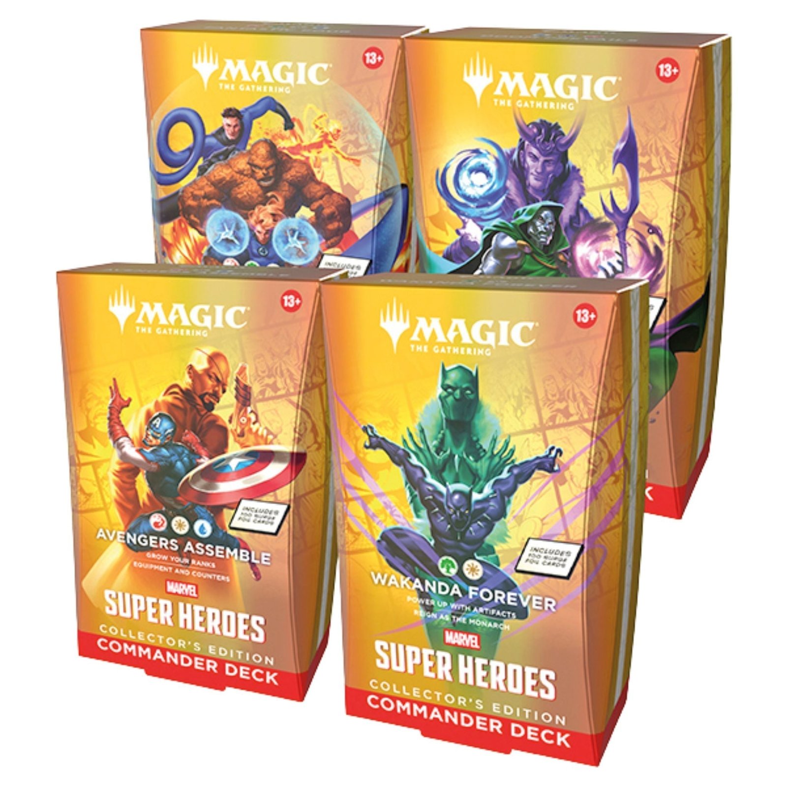 Magic: The Gathering – Marvel Super Heroes Collector’s Edition Commander Deck Display (4 Decks)